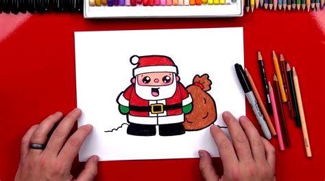 <b>How To Draw</b> A Funny Cartoon Christmas Tree With Presents. . How to draw santa art hub